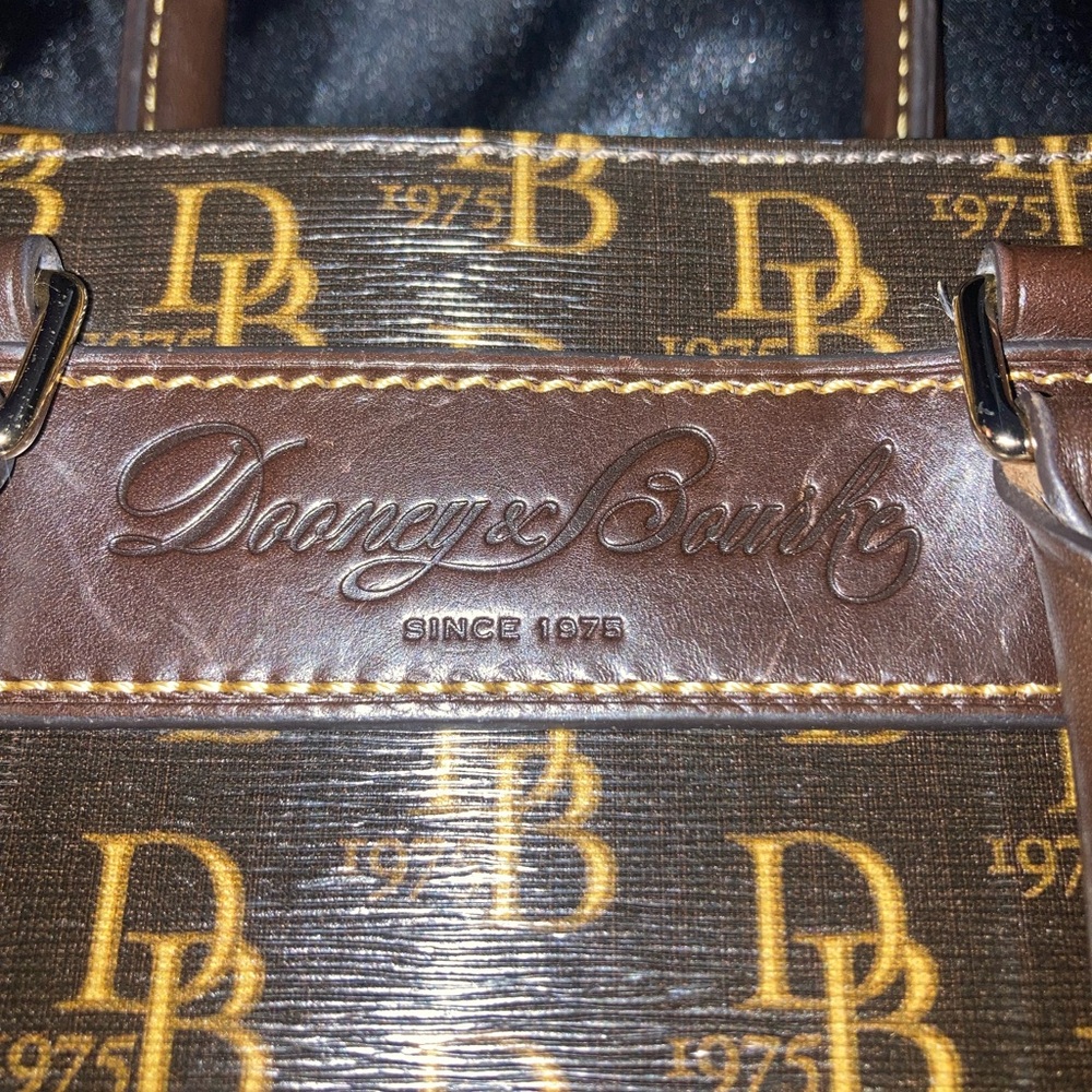 Dooney & Bourke Brown and Gold Signature Tote - Picture 2 of 16